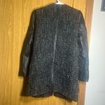 ZARA Black Blazer with Tweed and Leather Contrast Photo 1