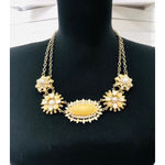 Vintage Rhinestone Glass Metal Floral Necklace Bracelet Earrings Set Photo 1