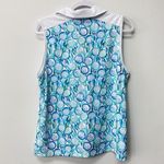 Lilly Pulitzer Lillie Green L Golf Tee Flowers Sleeveless Button Collared Sports Photo 1