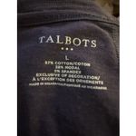 Talbots  Womens Tank Top Sz L Navy Blue Sleeveless Blouse Shirt Casual Notch Neck Photo 2