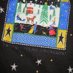 Bobbie & Brooks Vintage Bobbie Brooks Sweatshirt Women's Large collared Black Christmas stars Photo 3
