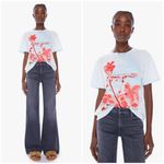 💕MOTHER💕 The Rowdy Tee ~ 100% Supima Cotton Lighten Up Beach Graphic XS NWOT Blue Photo 2