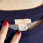 J.Crew  Navy and Gray Striped lambs wool Short Sleeve Tee Photo 1