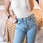 Free People Beige Ribbed One Shoulder Bodysuit  Photo 0