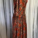 dress floral rust brown boho midi Orange Photo 5