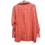 LL Bean Coral Orange Premium Washable Linen Long Sleeve Button Up Shirt Size 1X Orange Photo 4