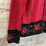 Tiara International Womens M Christmas Sweater Red Zip Christmas Collection Photo 4