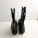 Justin Boots JUSTIN Gray Wash Leather Embroidered Square Toe Pull On Western Boots, Size 9B Photo 3