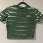 Dickies  Green Stripes Baby Tee Cropped Size Medium Photo 0