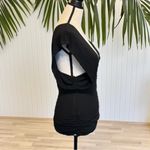 Pattyboutik Black Deep V-Neck Top – Size Small Photo 3