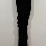 Betsy and Adam Betsy Adam Ruched Ruffle Gown Black "BOBBI" RUFFLED V-NECK GOWN Size 8 Photo 5