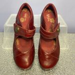 Taos Samba Burgundy Leather Mary Jane’s Size 8 EUC Red Photo 1