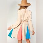 Sugarfox Colorblock Skater Style Dress Twirl Skirt Long Sleeve Size S Orange Photo 1