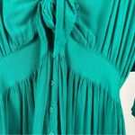 ASOS  Size 6 Front Tie Cutout Swing Dress Bow Flutter Sleeves V Neck Jewel Tone Photo 4