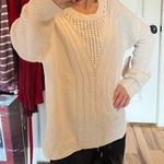 Dress Up Cable Knit Crewneck Cream Beige Pullover Sweater Womens Large Comfy Photo 0