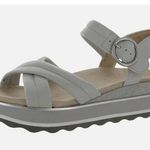 Vionic  Reyna Vapor Leather Sandals Gray Size 8.5 NIB Slingback Wedge Slides Photo 0