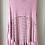 POL  Light Pink Sleeveless Textured Ruffle Hem Babydoll Dress, Size Medium Photo 0