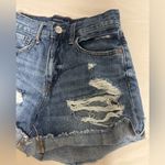 Aeropostale  Mom Short 0 Raw Hem Blue Jean Shorts Photo 2