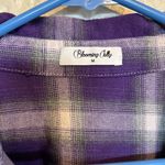 Blooming Jelly Women’s ‎ Purple Plaid Button Down Shirt size medium Photo 5