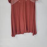 Francesca's Blue Rain Womens Dress M Orange Rust Embroidered Trim Ruffle Sleeve Boho NEW Photo 11