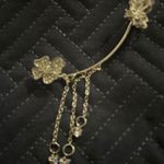 Butterfly Flower Left Ear Cuff Climber Earrings Gold Tone Dangle Chain Photo 0