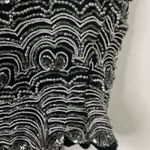 Adrianna Papell Vintage Papell Evening Black Silk Beaded Floral Sleevless High Neck Top womens M Photo 6