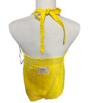 Energie NWT  Halter Top cami tank Bright Yellow eyelet Lace Trim Coquette sz M Photo 3