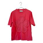 Free People NWT The Tales x  Pink Crochet Flower Graphic T Shirt Size M Photo 6