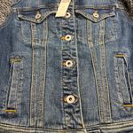 Pilcro and the Letterpress  Cable Knit Sweater Sleeve Denim Jean Jacket Size SP Photo 11