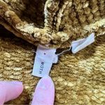 Anthropologie Moth  Golden Mustard Yellow Velour Velvet Chunky Open Cardigan XS Photo 3