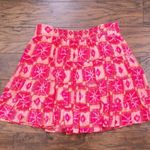 Anthropologie • Danielle Duer Tiered Mini Skirt pink Ella ikat print flowy Photo 8