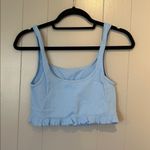 ZARA  Baby Blue Seamless Ribbed Crop Tank XS/S Photo 1
