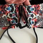 Red Carter Colorful Abstract Mandela Bikini Top Beach Swim. Size Large Photo 4