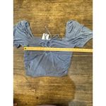 Sophie Rue M Slinky Front Tie Blouse Blue Dust Size Xl Peasant Cropped Puff Photo 9