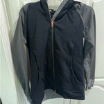 Lululemon Scuba Hoodie II Women’s Large Black Gray Rose Gold Zip Sweatshirt Photo 0