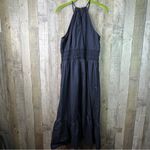 A New Day  Size XL Halter Neck MIDI Dress Bottom Ruffle & Pockets Button Keyhole Photo 1