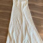 Neiman Marcus Elegant Cream Polka Dot Midi Slip  Dress Preowned Photo 4
