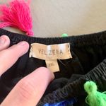 Velzera Black Cotton Fringe Tunic Top Mini Dress 2XL Tasseled Flowy Photo 2