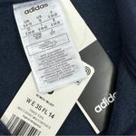 Adidas Essentials 3 Stripes Quarter Zip Fleece Pullover Top Blue Pink Small Photo 9