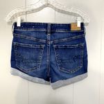 American Eagle  Blue Dark Wash Denim Mid Rise 3" Summer Classic Midi Shorts 4 Photo 2
