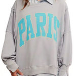 Free People Graphic Camden Sweatshirt in Stone Combo Paris Photo 0