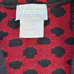Chico's Jacquard Open Front Cardigan Sweater Black Red Womens Size Large Photo 6