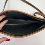 Vintage 70s Swagger Spectator Bag Leather Black Brown Trim Basic Shoulder Bag Photo 11