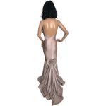 Jessica Angel 2010s  Champagne Satin Mermaid Gown with pooled train Size XS Photo 10