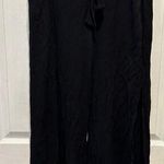 Kona Sol  Black  Leisure Swim Beach Cover Up Tie Front Slit Legs Pants Size Large Photo 0