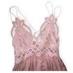 Free People  Womens Rose Pink Adella Maxi Slip Lace Dress Photo 3