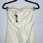 Pretty Little Thing NWT  Corset Jumpsuit Organza Cup Detail Satin Bandeau Cream Photo 6