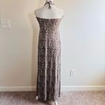 TOAST UK Women's Halter Neck Open Back Maxi Dress womens size M Brown Size M Photo 5