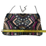 Vintage Beaded Sequin Embroidered Clutch‎ Crossbody Boho Festival Art Deco Bag Black Photo 5