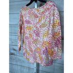 Hearts of Palm Women's Size Medium Pink White Floral Beach Summer Blouse Top Photo 1